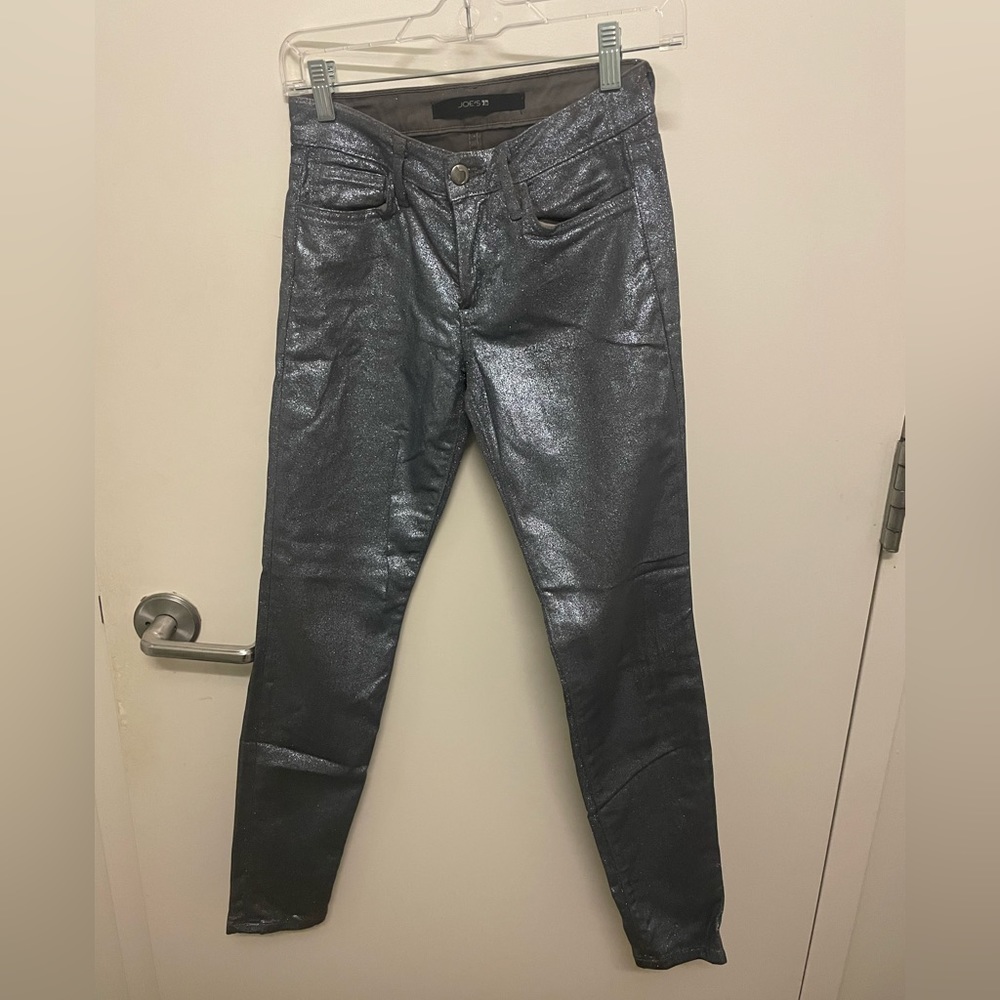 Joe’s Jeans size 24 skinny jeans - metallic glitter blueish grey skinny jeans.